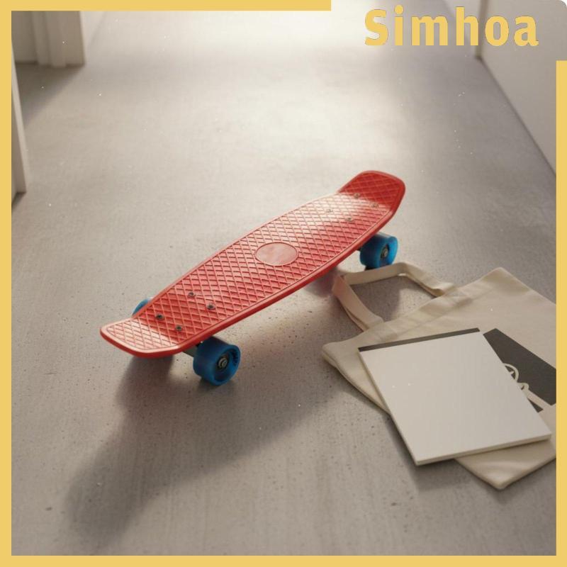 [SIMHOA] สเก็ตบอร์ดขนาดเล็กแบบพกพาพลาสติก Mini Penny Board Cruiser สําหรับออกนอกบ้านอย่างรวดเร็วและข