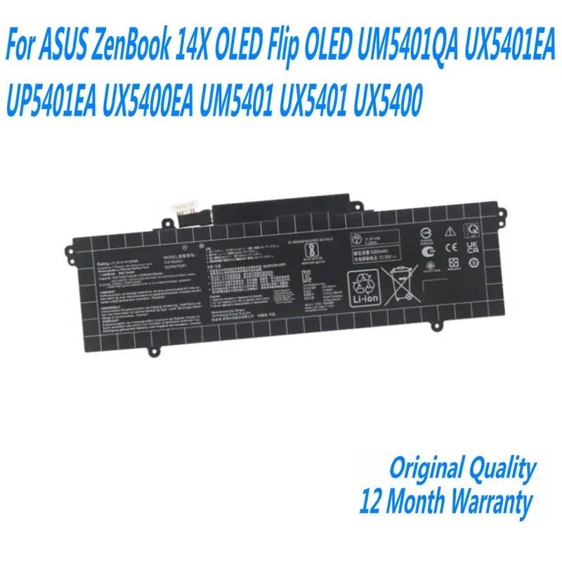 11.161V 63WH C31N2021 แบตเตอรี่แล็ปท็อปสําหรับ ASUS ZenBook 14X OLED Flip OLED UM5401QA UX5401EA UP5