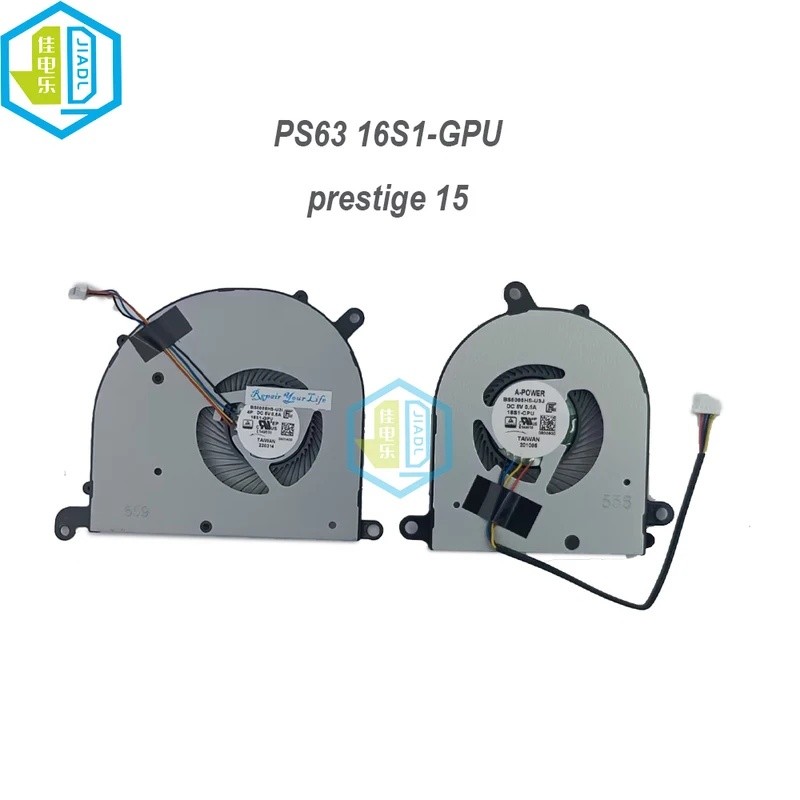 CPU GPU Cooler พัดลมระบายความร้อนคอมพิวเตอร์สําหรับ Prestige 15 P15 สําหรับ MSI PS63 8MO 8RC 8SC 8RD