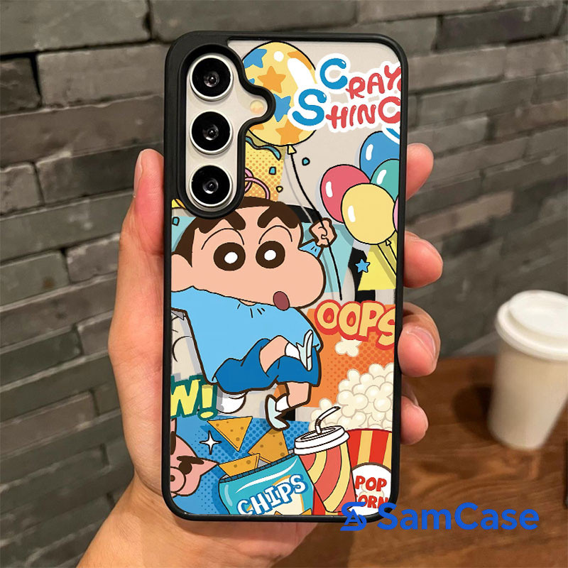 เคสซัมซุง ลายชินจังเล่นลูกโป่ง น่ารัก เคสแม่เหล็ก กันกระแทก สำหรับ Samsung A06 A07 A15 A16 A17 A26 A35 A36 A55 A56 5G