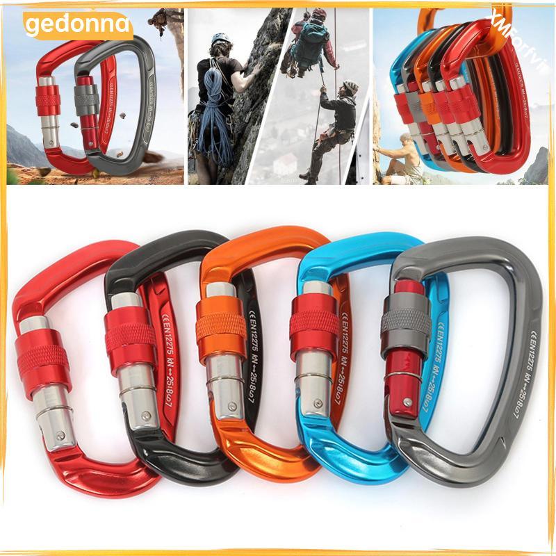 [gedonna] Aviation Aluminium Carabiner Locking Screwgate Safety Keychain Clip for Climbing Outdoor G