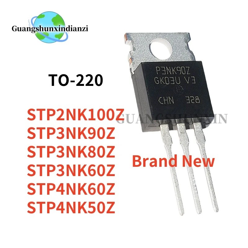 1-5PCS P3NK90Z P3NK80Z P3NK60Z P2NK100Z P4NK60Z P4NK50Z TO-220 ขายส่ง Field Effect ทรานซิสเตอร์