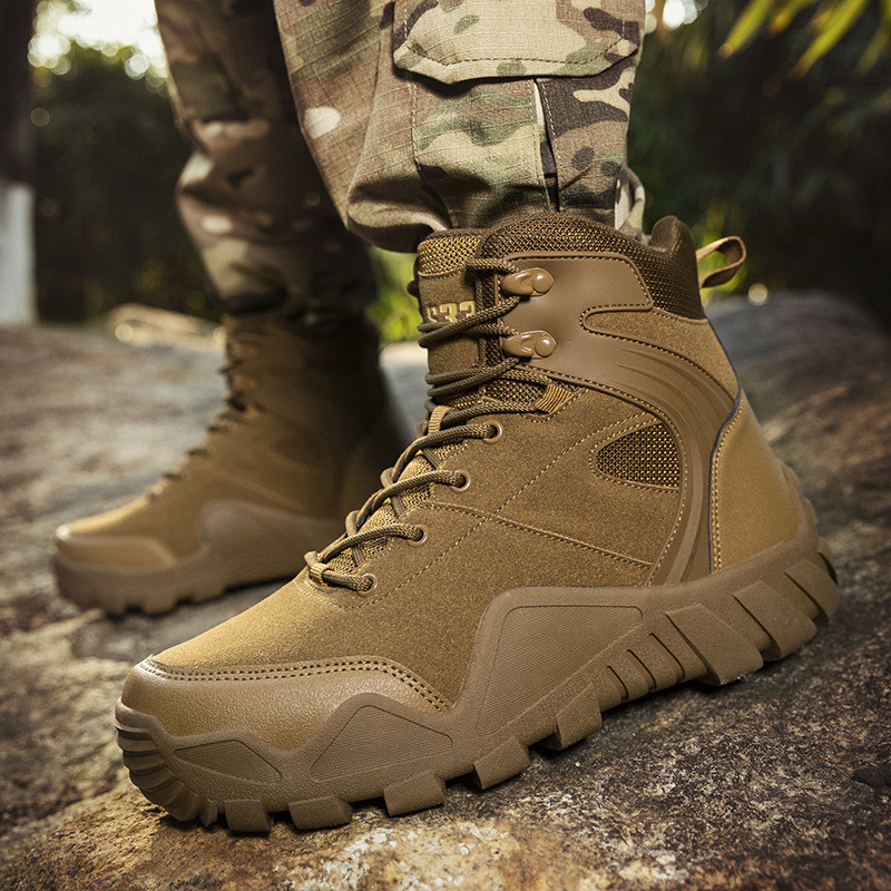2025 ขนาดใหญ่ทหารรองเท้า COMBAT ยุทธวิธีรองเท้าผู้ชาย Low-Top Combat Boots กลางแจ้ง Anti-Kick