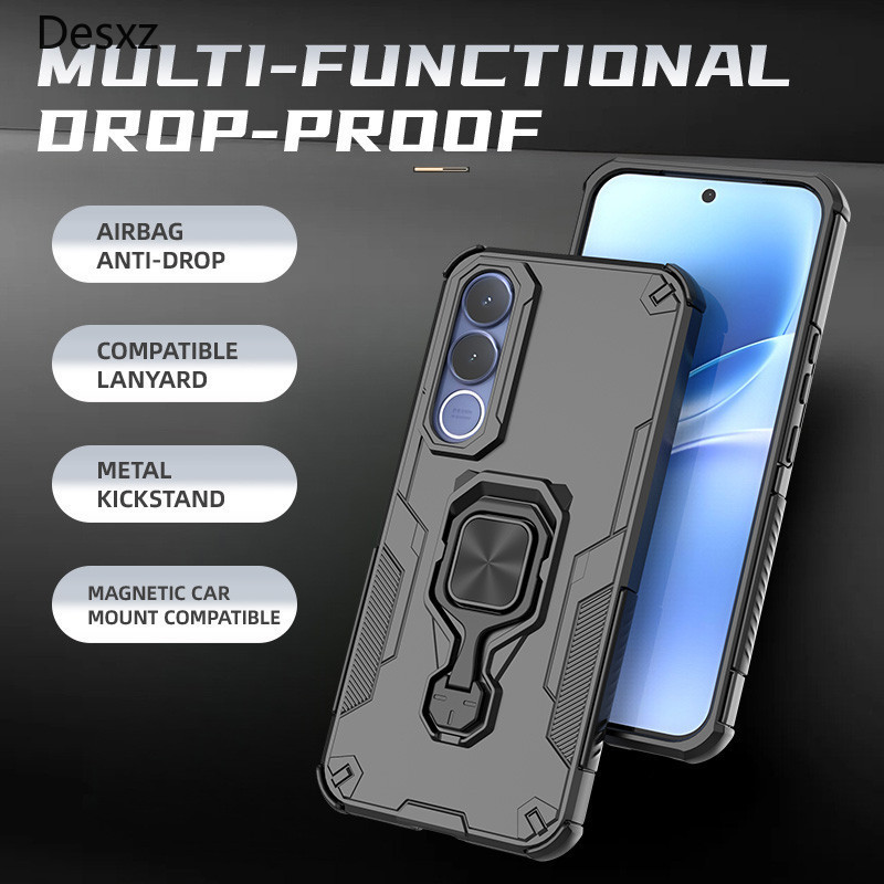 เคสป้องกันการตกสําหรับ VIVO V70FE V60 V50 V40 V40Pro Y29 S19Pro 360° ขายึดโลหะ Hard PC+TPU เคสโทรศัพ