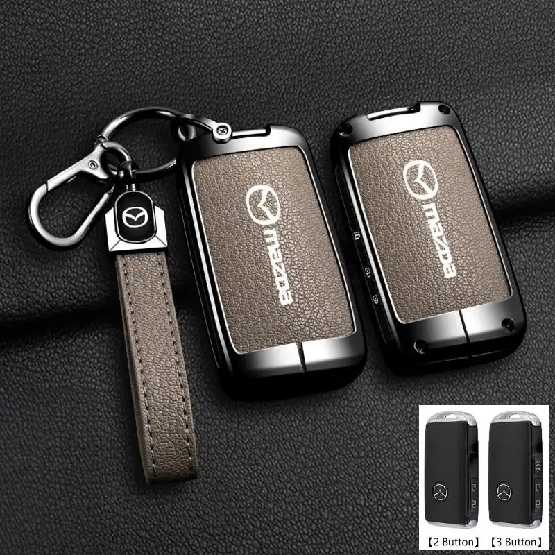 ป้องกันกุญแจรถพวงกุญแจสําหรับ Mazda 3 Alexa Cx30 Cx-30 Cx-5 Cx5 Cx3 Cx-3 Cx8 Cx-8 Cx9 Cx-9, สังกะสีผ
