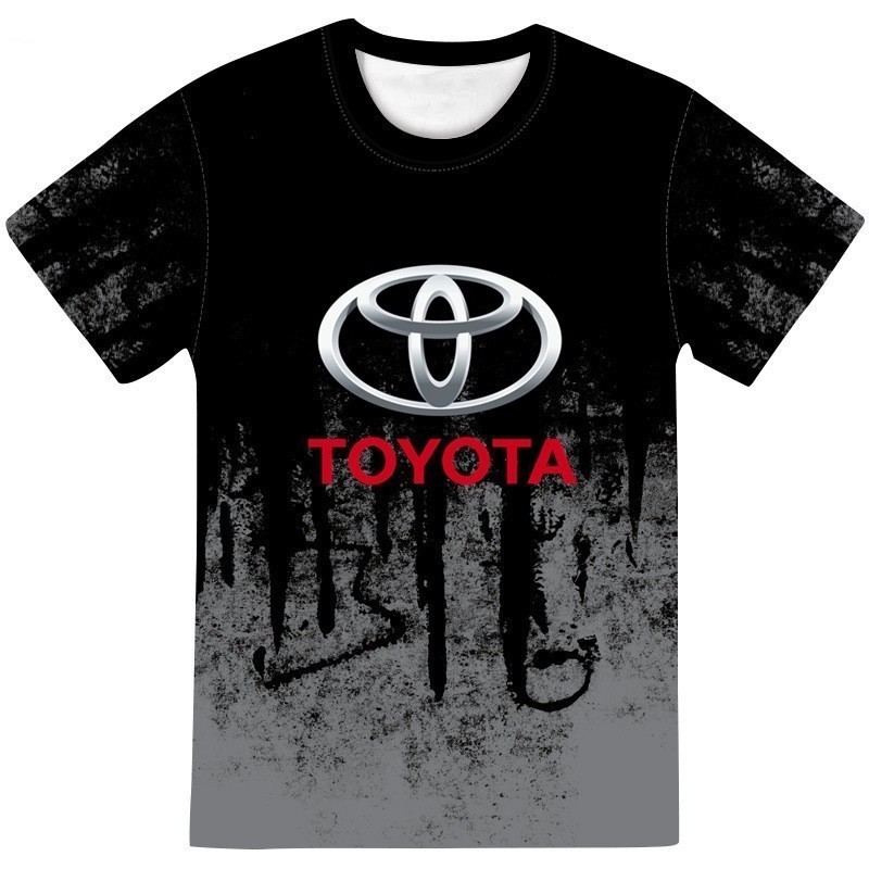 2026 รุ่นใหม่New Toyota เสื้อยืด Racing Car Tie Dye 3D พิมพ์ผู้ชายผู้หญิงกีฬาขนาดใหญ่ O-คอ T เสื้อ