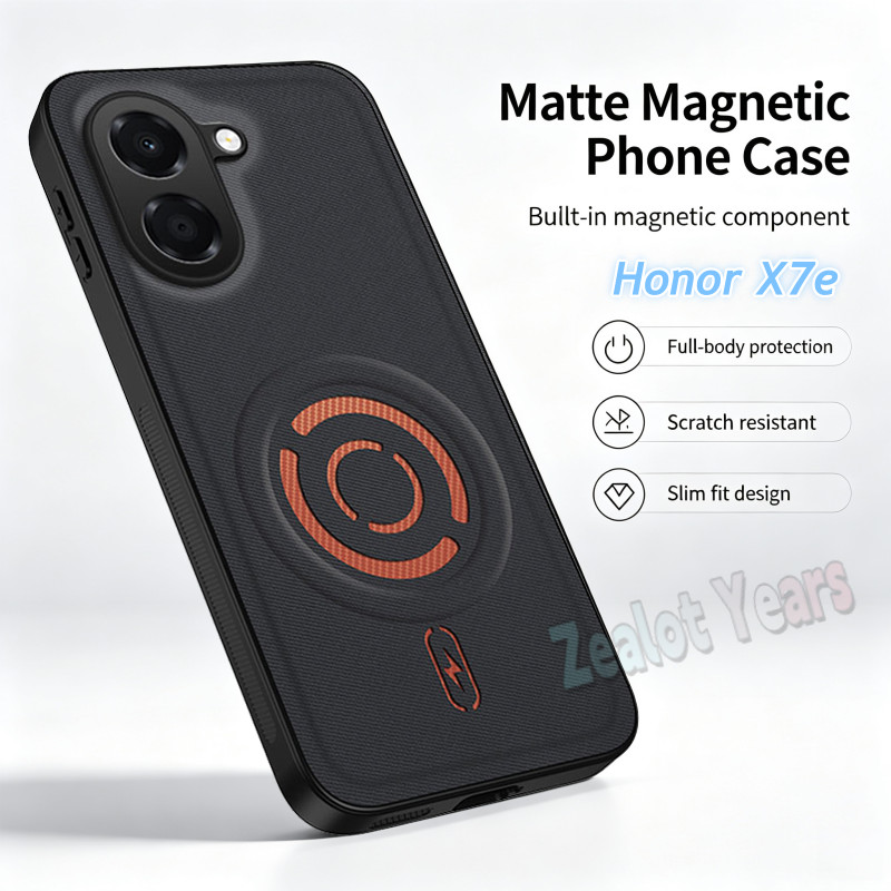 ปลอกสําหรับ Honor X7e 4G Magnetic Tech เคสผ้ากันกระแทกฝาหลัง