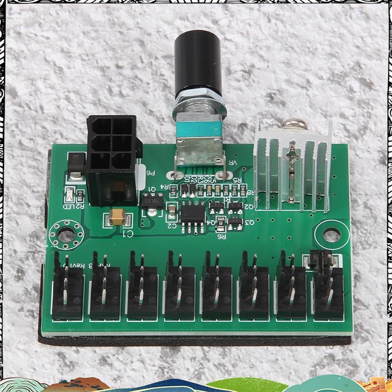 Super เคสคอมพิวเตอร์ 12V Miner Fan Speed Controller 8-Channel Fan Hub PWM High-Power Violent Fan Con