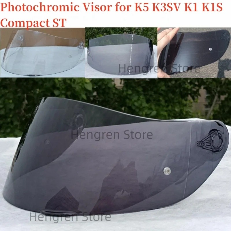 Photochromic Visor สําหรับ AGV K5S K3SV K3-SV K1 K1S ขนาดกะทัดรัด ST หมวกกันน็อคแว่นตา Shield กระจกห