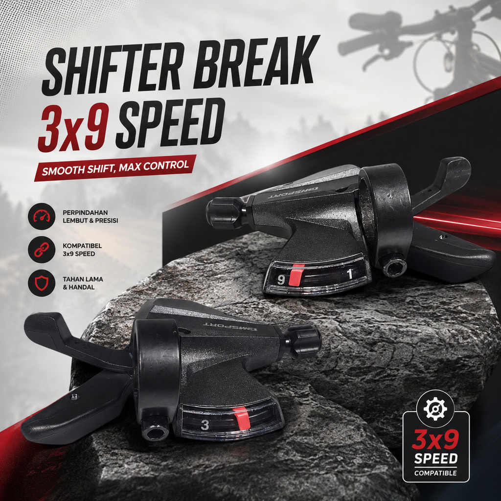 TaffiSPORT Universal Bicycle Shifter Break 3x9 ความเร็ว 2 ชิ้น - SL-M370