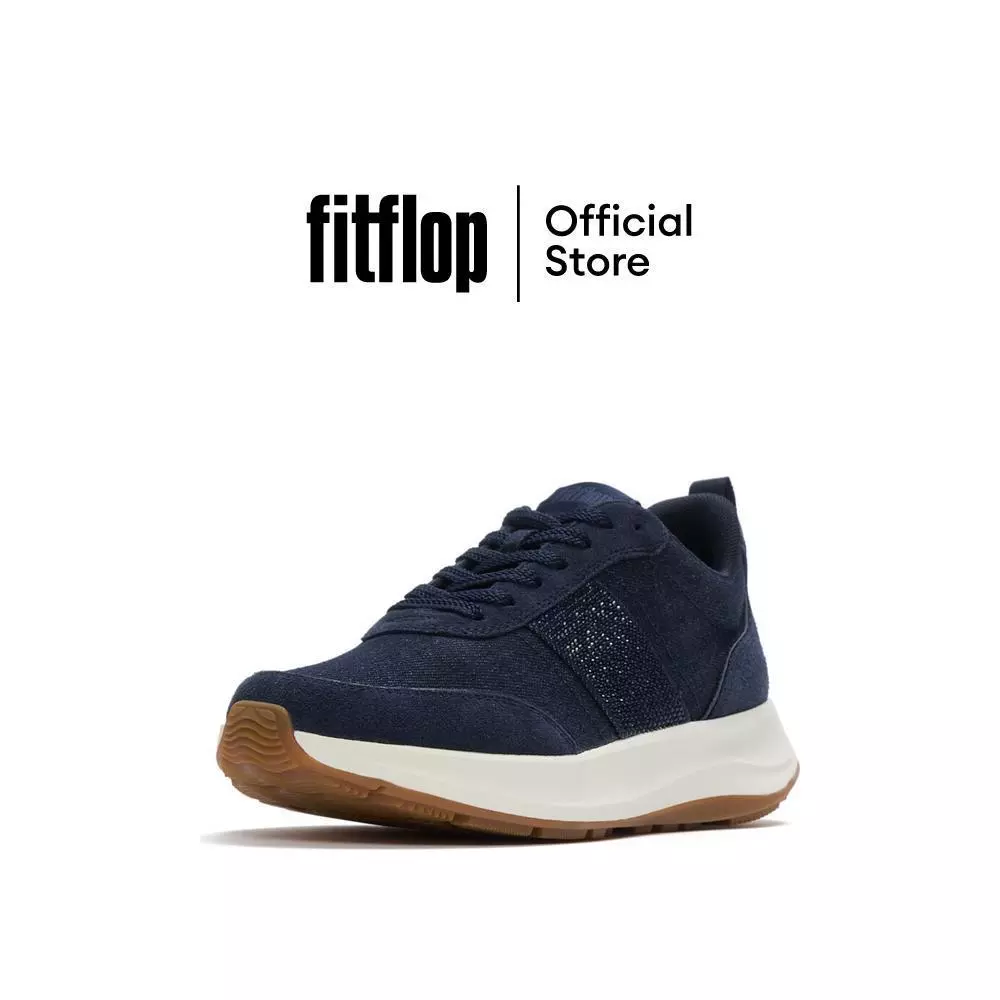 FITFLOP F-MODE FLOW CRYSTAL DENIM/SUED รองเท้าผ้าใบผู้หญิง รุ่น A0V-D71 สี DENIM