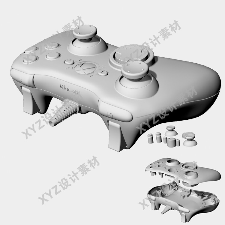 Gamepad 3D Rhino Model Model Building Model Rendering with Structure Rhino/3Dmax/C4D/OBJ/STP วัสดุ