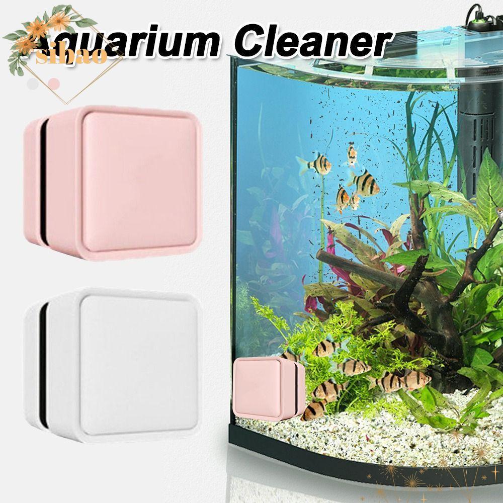 SIBAO Aquarium Glass Cleaner Brush, Scratch-resistant Magnetic Aquarium Cleaner,ทนทานMini Square Gla