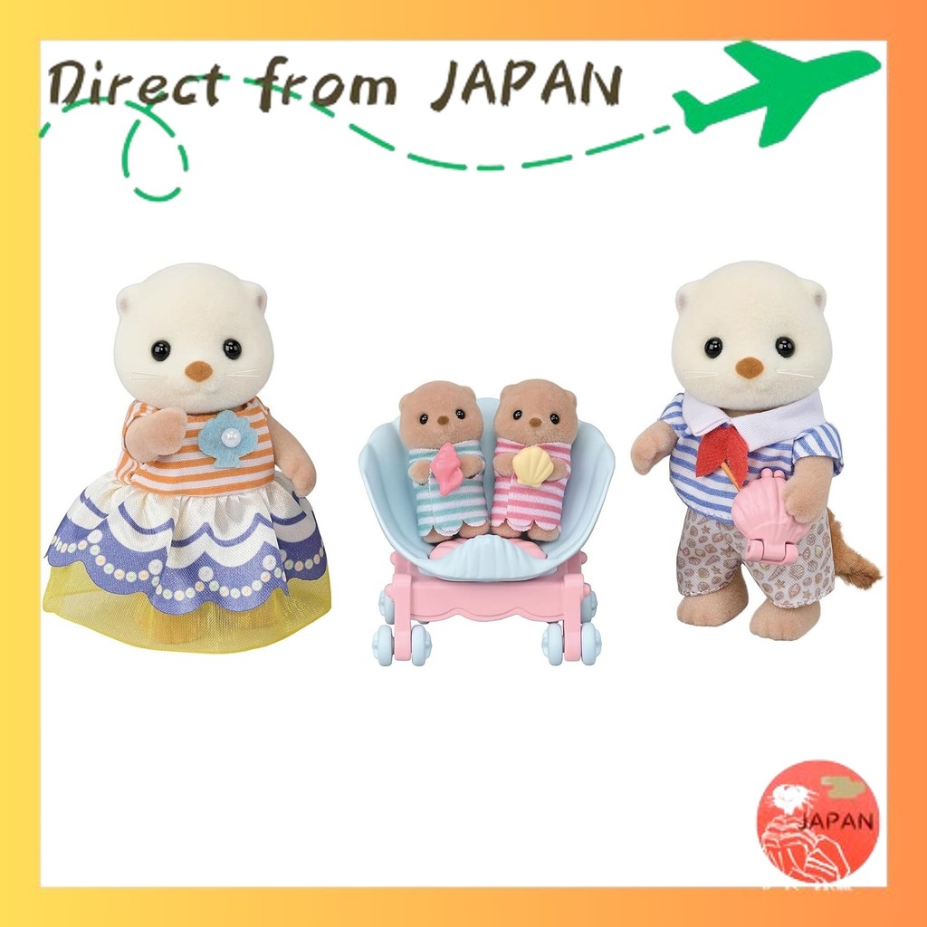 Sylvanian Families Doll Otter Family FS-54 ST Mark Certification 3 Years Old and Up Toy Dollhouse Sy