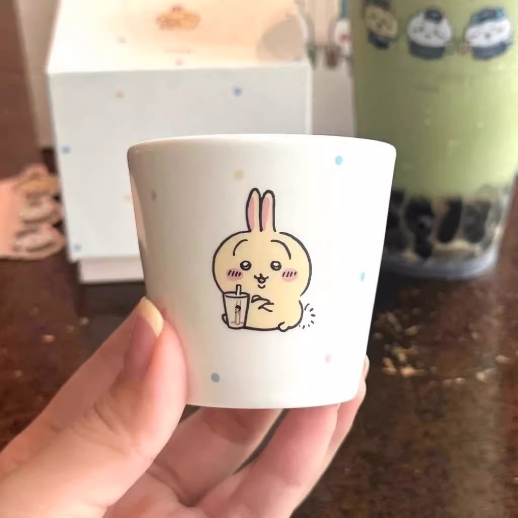 Chikawa chikawa Xicha Co-Branded mini Ceramic Cup แก้วนมกาแฟ Xiaoba มูลค่าสูง