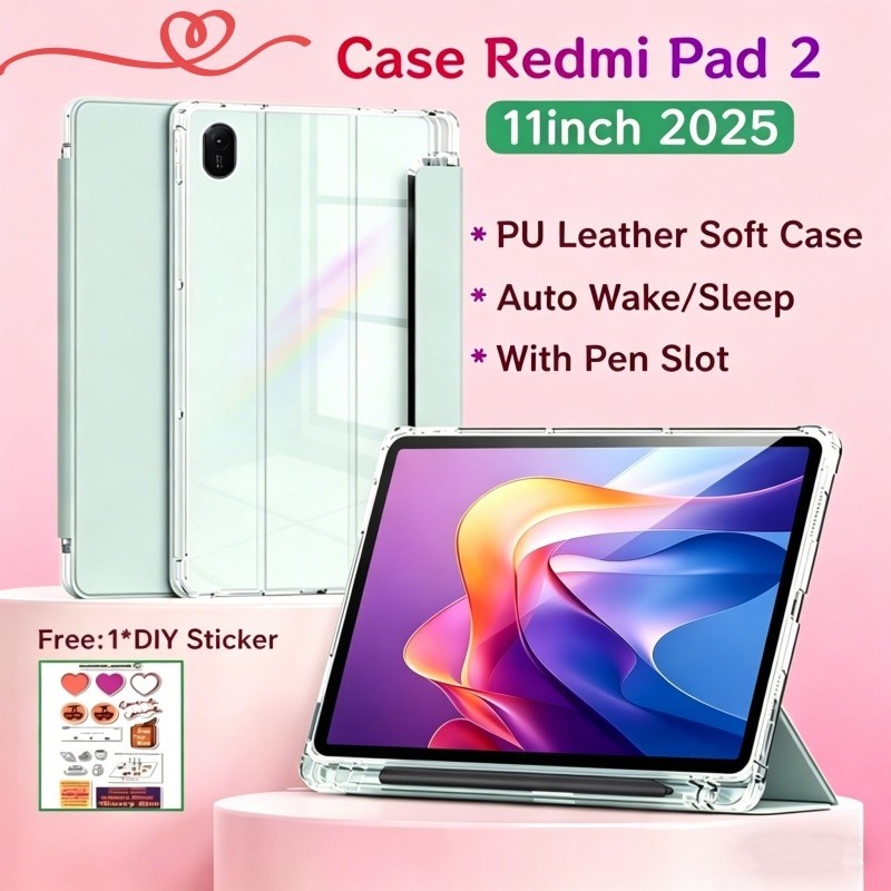 เคสสําหรับ Redmini Pad 2 11 นิ้ว 2025 Flip Smart Case Magnetic Smart Casing With Slot Pen Auto Lock 
