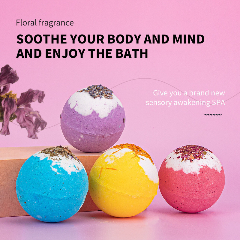 100G ดอกไม้แห้ง Bath Bomb Bubble Bath Ball Bath Fizzy สําหรับ Bath & Foot Soak