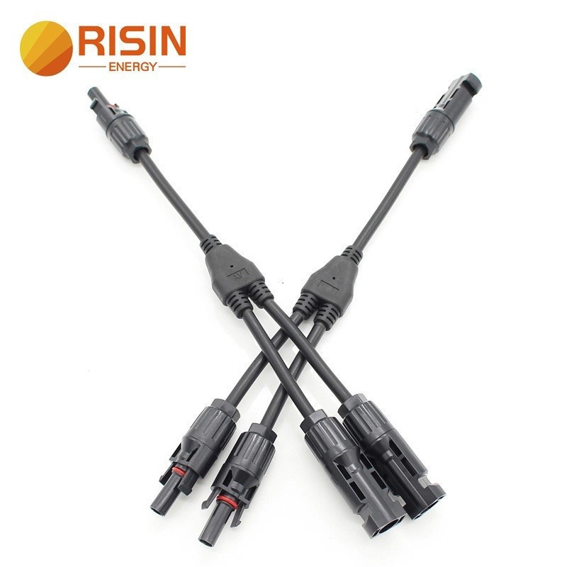 MC4 2to1 แผงพลังงานแสงอาทิตย์ Y สาขาสายเคเบิล Splitter Coupler Connectors