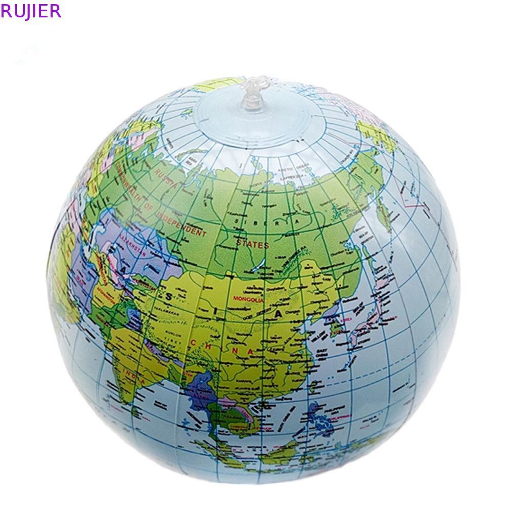 RUJIER Globe English Kids ภูมิศาสตร์ PVC การศึกษา 16 นิ้ว 40 ซม. แผนที่โลก