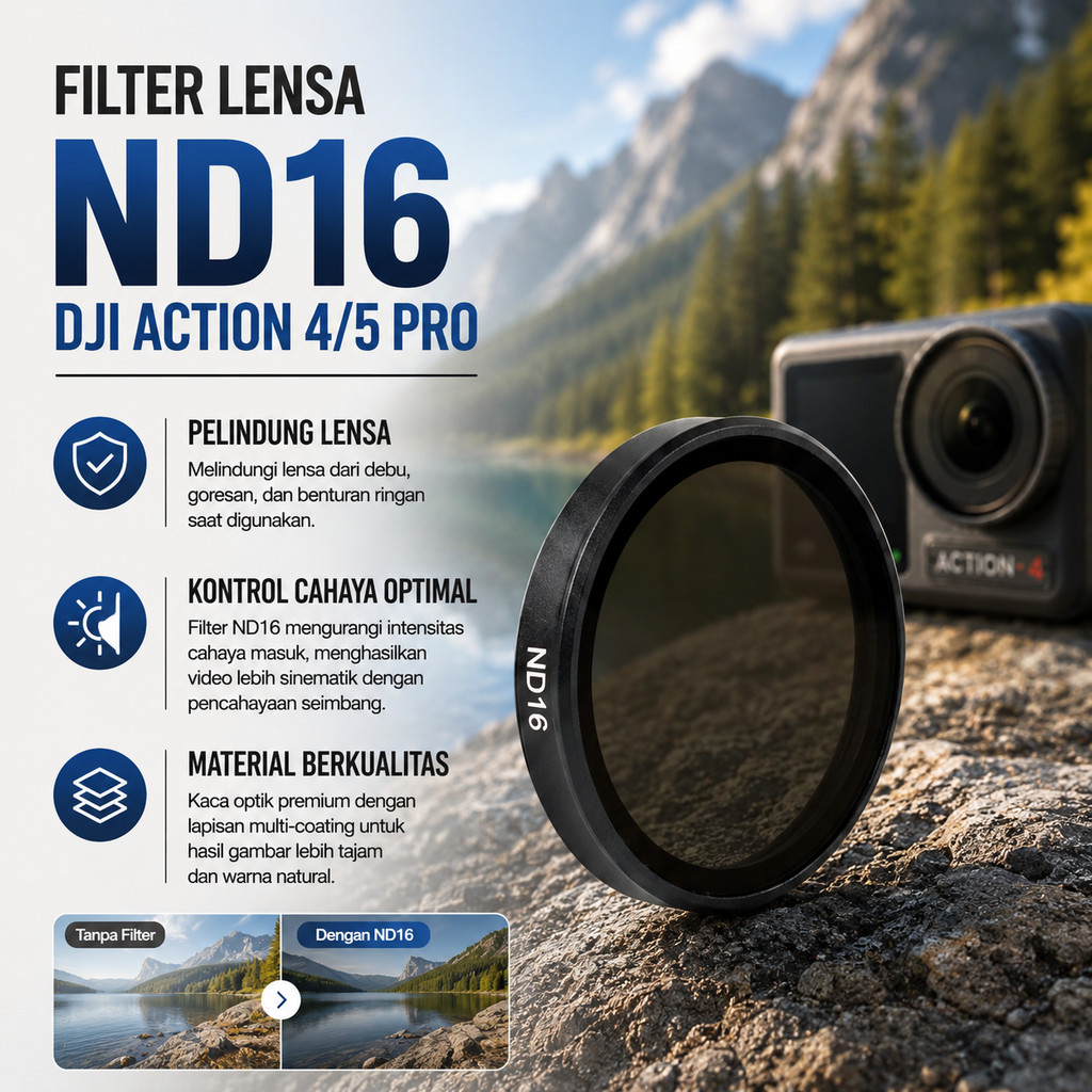 Kd Concept Filter เลนส์กล้อง ND Action Cam DJI Action 4/5 Pro - KFD86