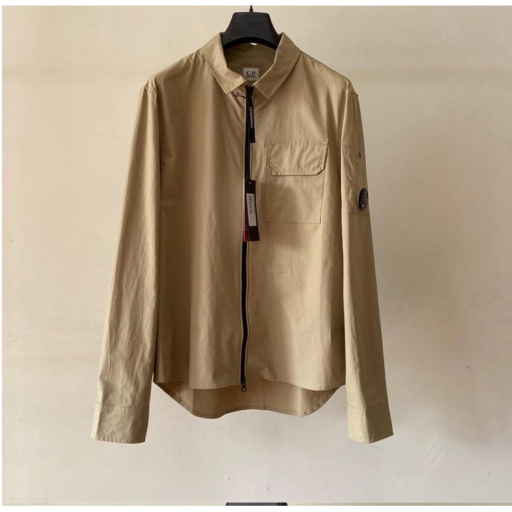 IFIN CPCOMPANY ปกลําลองสีทึบเลนส์ออกแบบกระเป๋าซิปเสื้อเยาวชนอังกฤษ