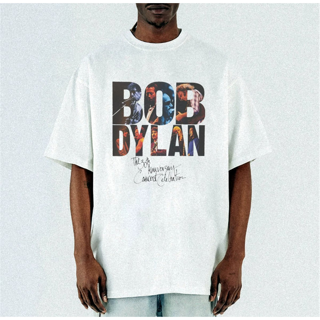 2026 แฟชั่นฤดูร้อนรูปแบบใหม่ Rock Merchanded Bob Dylan Bob Dylan พิมพ์เสื้อยืดแขนสั้นผ้าฝ้ายแท้ Hip-