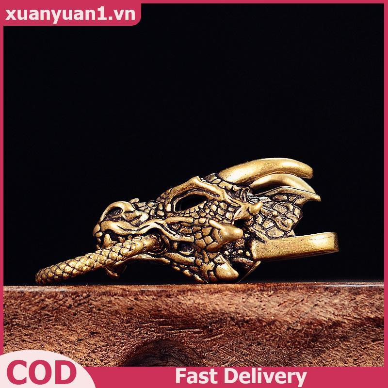 XUAN Vintage ทองเหลือง Zodiac Dragon Figurine สัตว์หัตถกรรม Feng Shui เครื่องประดับสําหรับ Lu Succes