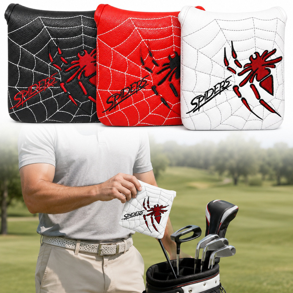 PlantucationGolf Headcover Center Shaft Mid Mallet Putter Heel Shafted Cover พร้อมปิดแม่เหล็กฝาครอบพัตเตอร์กอล์ฟ