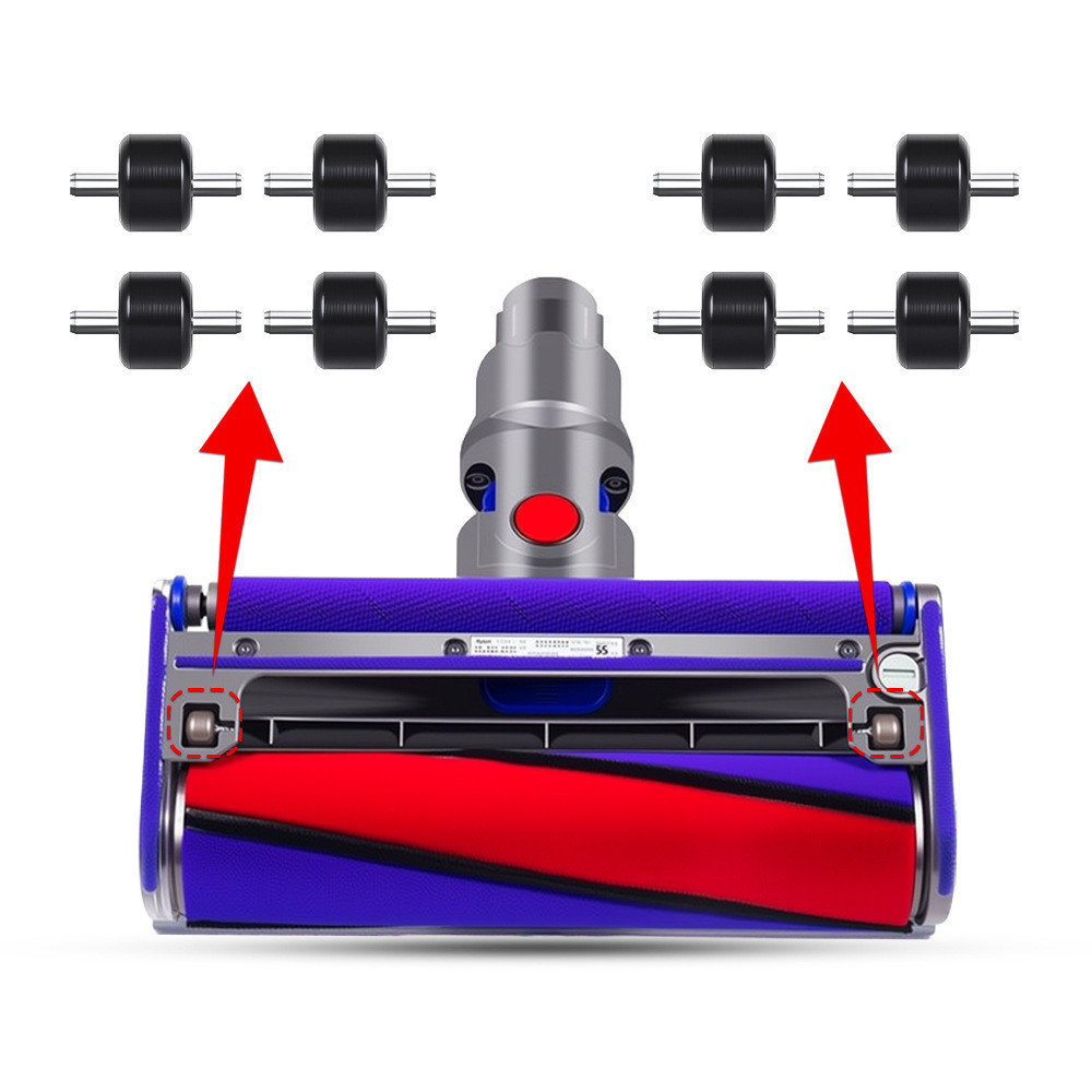 เหมาะสําหรับ Dyson V7 V8 V10 V11 V15 กํามะหยี่นุ่มแปรงพื้นไฟฟ้าหัวดูดลูกกลิ้งขนาดเล็กล้อขนาดเล็กอุปก