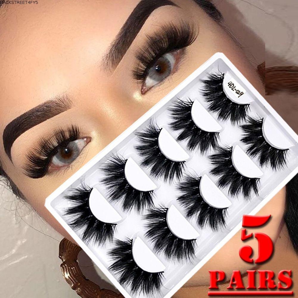 BACKSTAGEEET4FC3 Eye Lash Extension ผู้หญิง Wispies Fluffy Eye แต่งหน้าเครื่องมือ 4D Faux Mink ผม