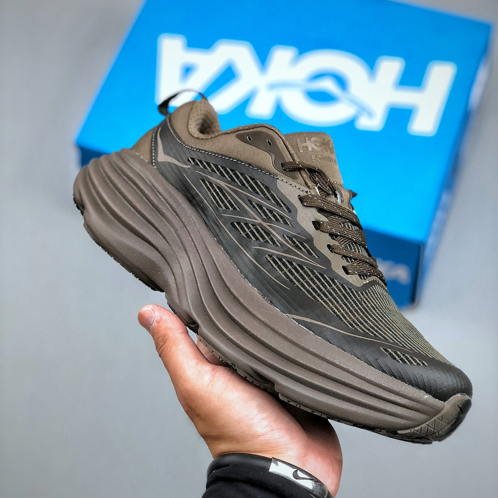 H3VW HOKA ONE ONE Bondi 8 TS รองเท้าวิ่งสําหรับผู้ชายและผู้หญิงน้ําหนักเบา ThickSoled Breathable O9Y