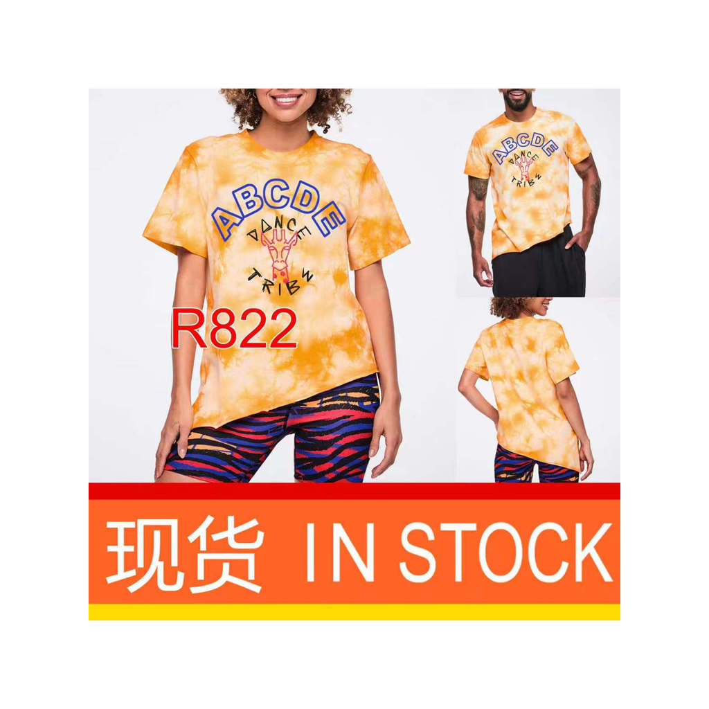Zunba Dance Wear ชุดออกกําลังกายสไตล์แอฟริกันสไตล์ใหม่แขนสั้นหลวมกีฬาผู้ชายผู้หญิงเสื้อยืด R822