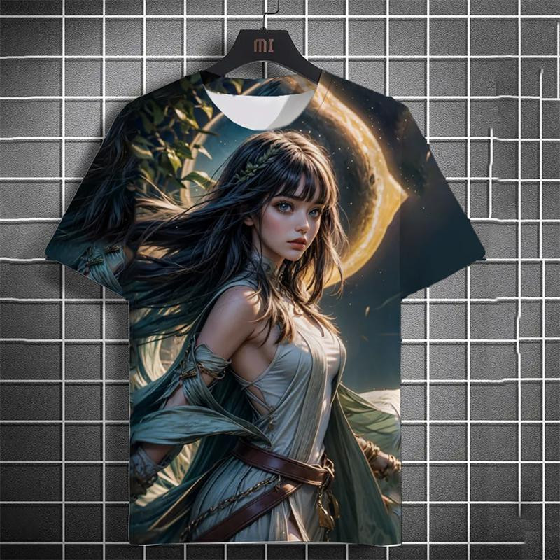 HOT!!! Fashion Anime Girl Graphic T Shirts For Men Summer Trendy Short Sleeve 3D Printed O Neck T-sh