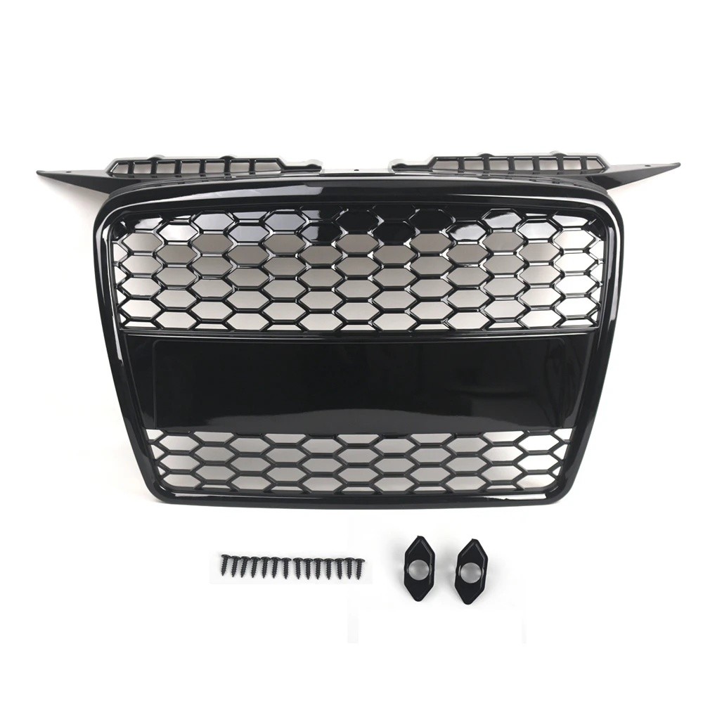 I0AB Fit สําหรับ Audi A3 2004-2008 ด้านหน้า Grille Gloss สีดํารังผึ้งสไตล์ใหม่พลาสติก ABS 8P4853651เ