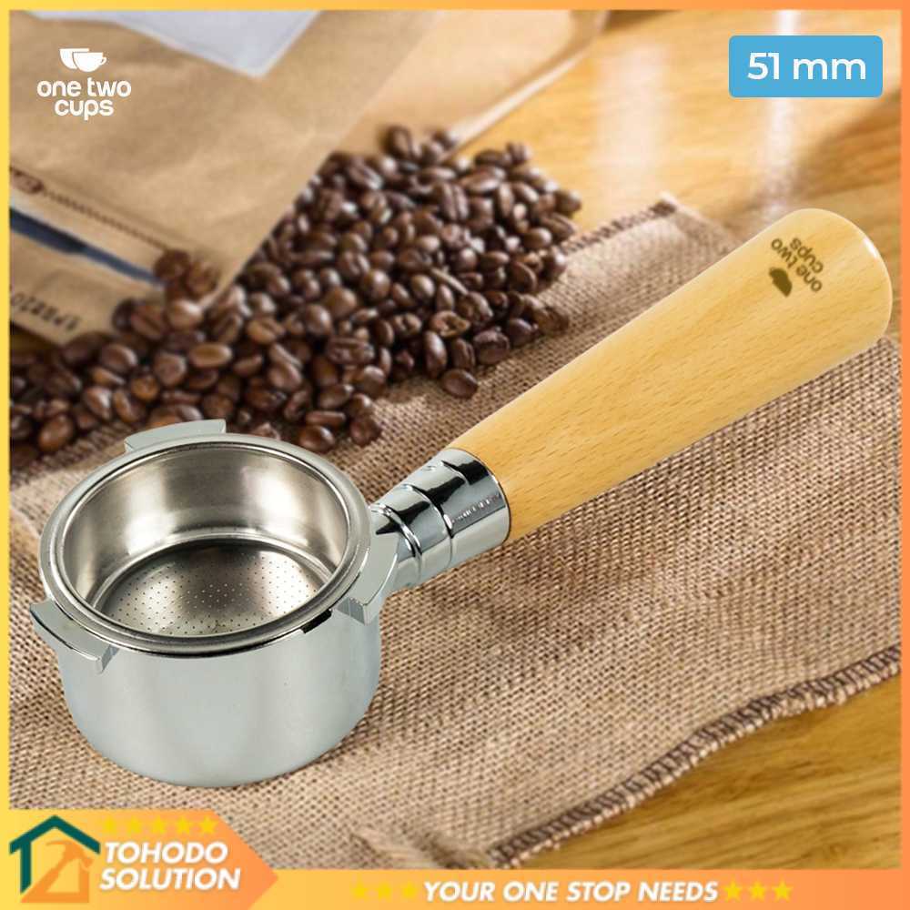 One Two Cups Bottomless Naked Portafilter Stainless 51mm for Delonghi - EC680