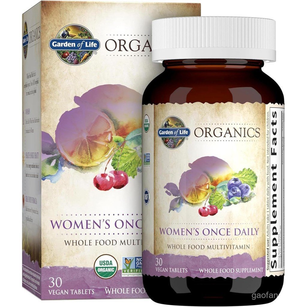 Garden of Life Multivitamin for Women - Organics Womens Once Daily, Whole Food Multi with Iron, Biot