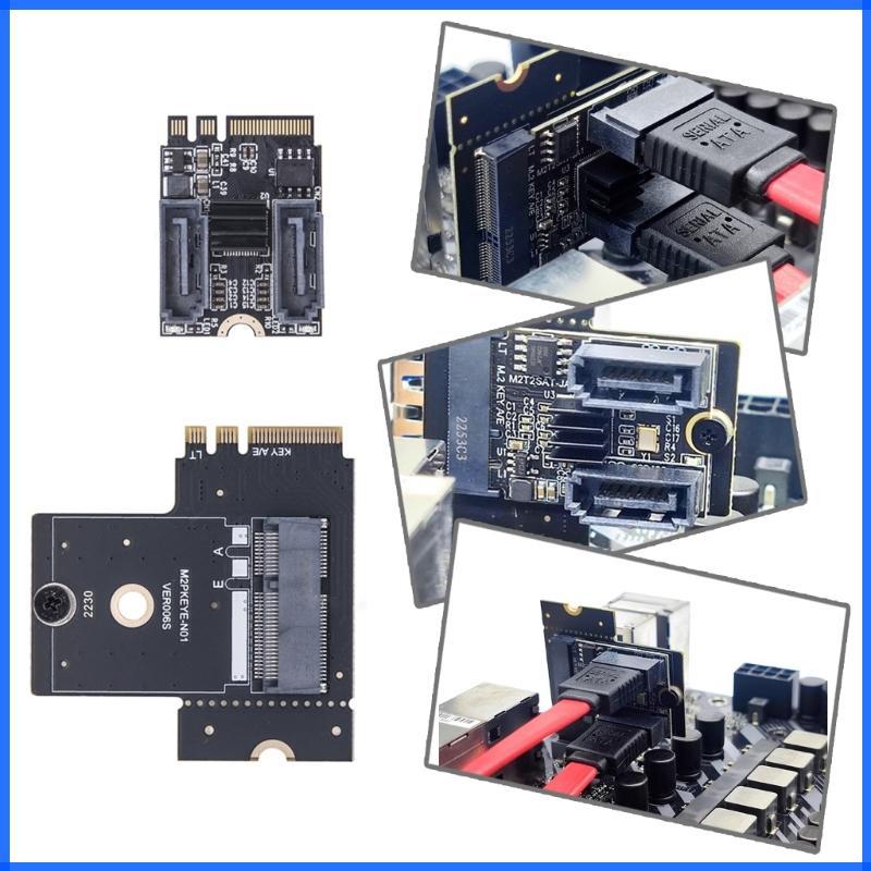 อะแดปเตอร์ Con M 2 NGFF Key A PCIE เป็นคู่ SATA3 0 สําหรับ SSD 6Gbps Transfer