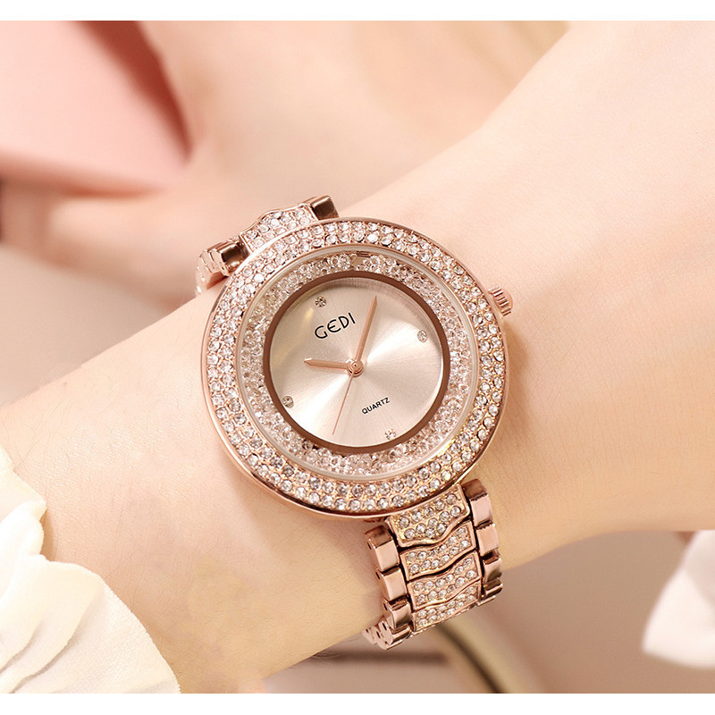 GEDI Diamond-Studded Steel Band Ladies Watch Same Style Retro Watch Women Casual Fashion Watch