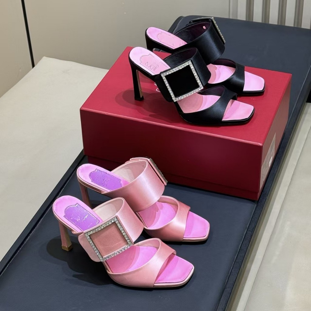 QG2Y RV* Fairy-style high-heeled sandals for women2026New square-toed open-toe transparent square bu