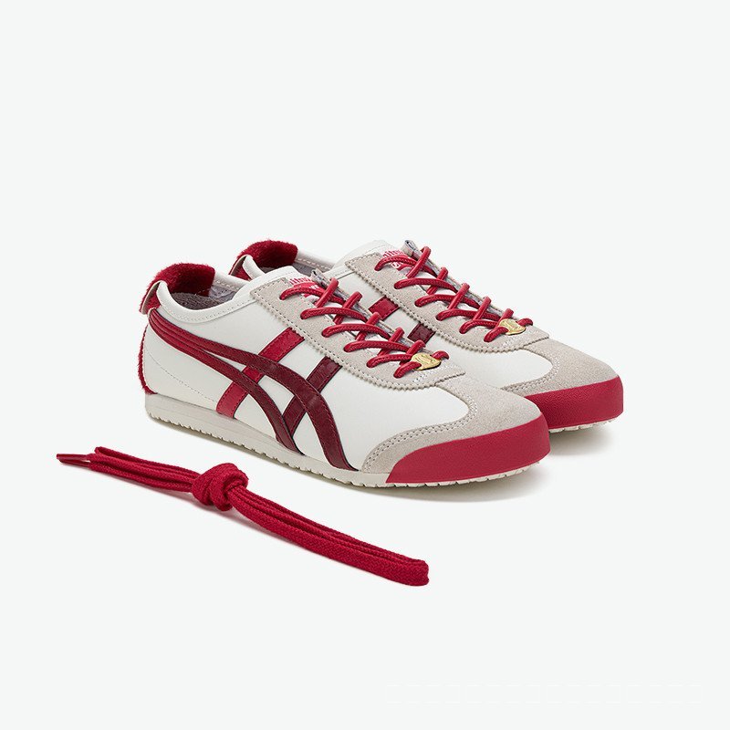 A2G9 Asics สไตล์ใหม่ Red Onitsuka Tiger Mexico 66 รองเท้าลําลอง รองเท้าวิ่ง Unisex H91Y
