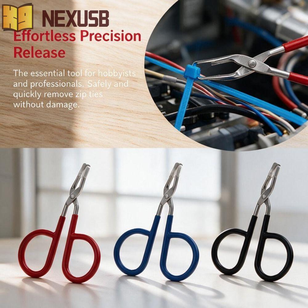 NEXUSBEAM Cable Tie Opener,Reusable Bent Tip Zip Tie Remover, Zip Tie Tool Compact Stainless Steel S