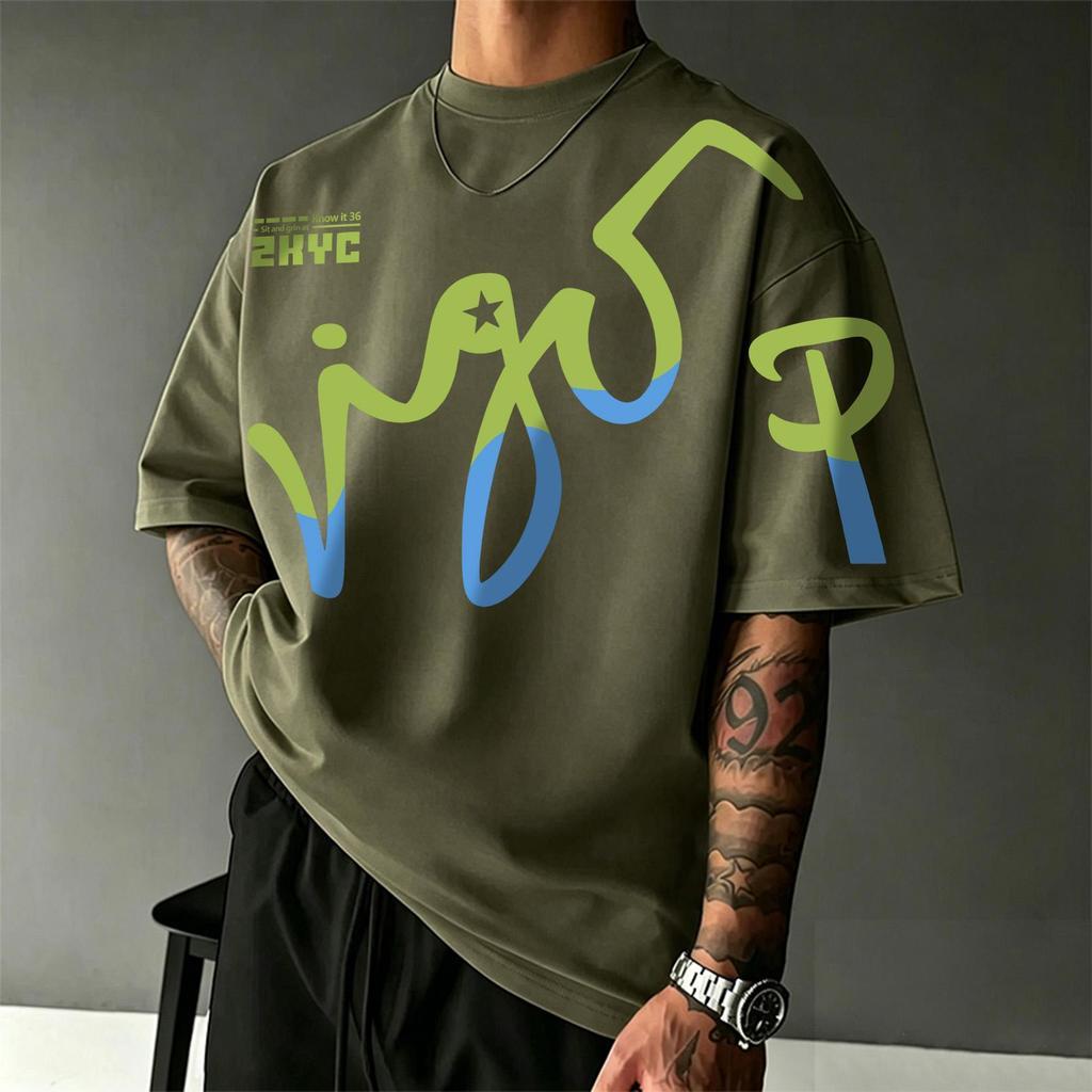 TeeTwoOneเสื้อยืด Oversize แขนสั้น ผ้านุ่ม  ระบายอากาศได้ดี พิมพ์ลาย แฟชั่น แนวสตรีท 'ZKYC'  Unisex 【COD】