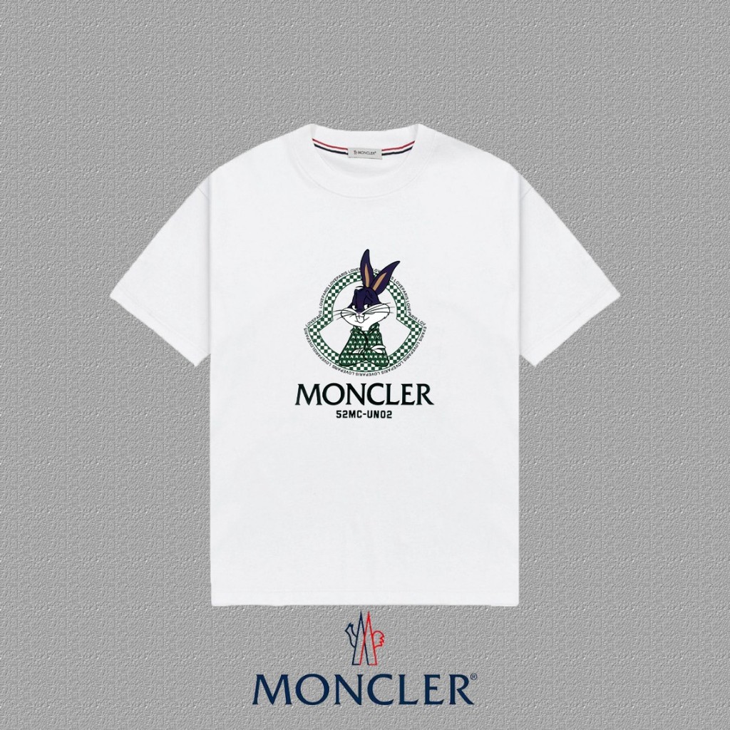 Moncler/Moncler/2026 คลาสสิกรอบคอแขนสั้นเสื้อยืดผู้ชายผู้หญิงแนวโน้มกลางแจ้งเกลียว Casual Light กีฬา