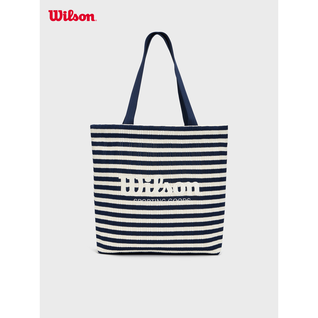 Wilson Wilson Stiff กระเป๋าเทนนิสโลโก้ปักความจุขนาดใหญ่กระเป๋าสะพายกีฬากระเป๋าสะพายลําลองทุกวัน