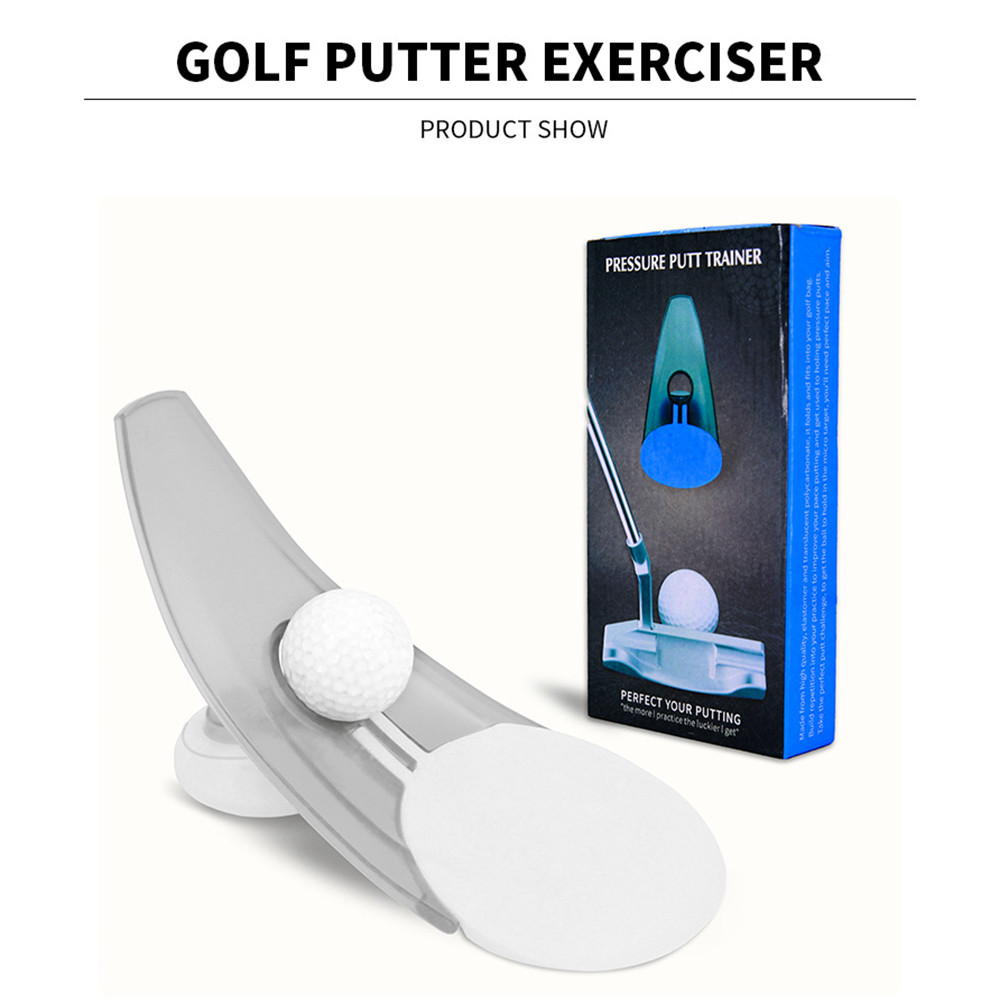 Golf Putter Trainer Auto-Return Function พลาสติกพับได้ Putting Trainer การออกแบบน้ําหนักเบาเหมาะสําห