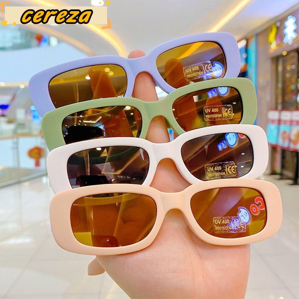 CEREZA Kids Oval Frame Sun Glasses, Sun Protection Outdoor Childrens Square Glasses, Retro Summer Sh