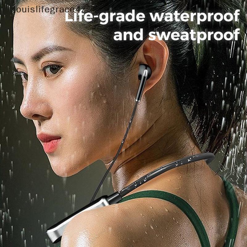 Grace4z Noise Cancelling หูฟังไร้สายแบบคล้องคอจอแสดงผล LED ชุดหูฟังกีฬาสําหรับฟิตเนสการฝึกอบรมทุกวัน
