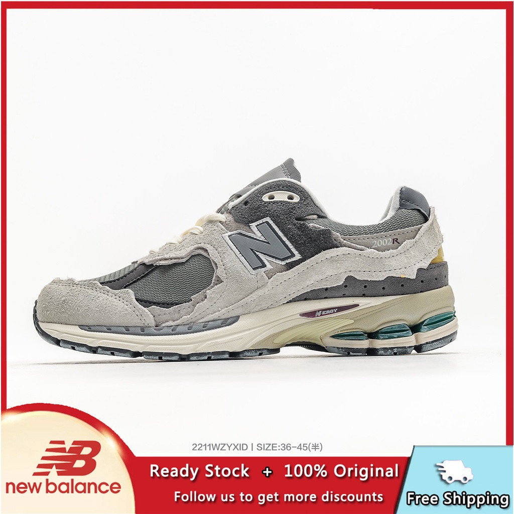 [สต๊อกพร้อมจัดส่งฟรี]2002R Protection Pack NB2002 Men Ruing Shoes Men and Women Sports Shoes Authent