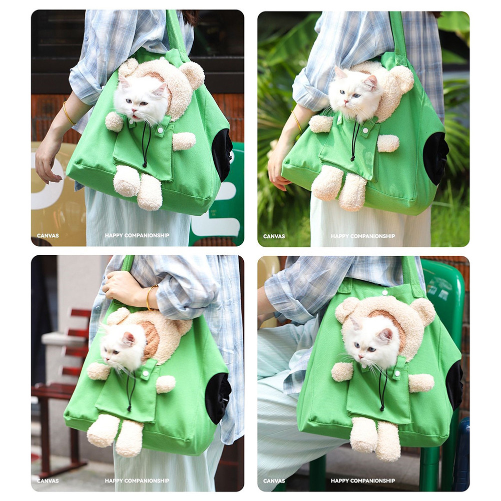 Cat Carrier กระเป๋าถือน่ารัก Open Hole Cat Carrier สําหรับลูกสุนัขสัตว์เลี้ยงขนาดเล็ก