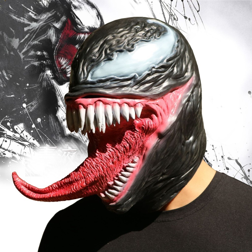 Venom Mask Venom Deadly Guardian Mask Black Spider Headgear Latex หน้ากากสีดําโรงงานขายส่งตกแต่งฮาโล